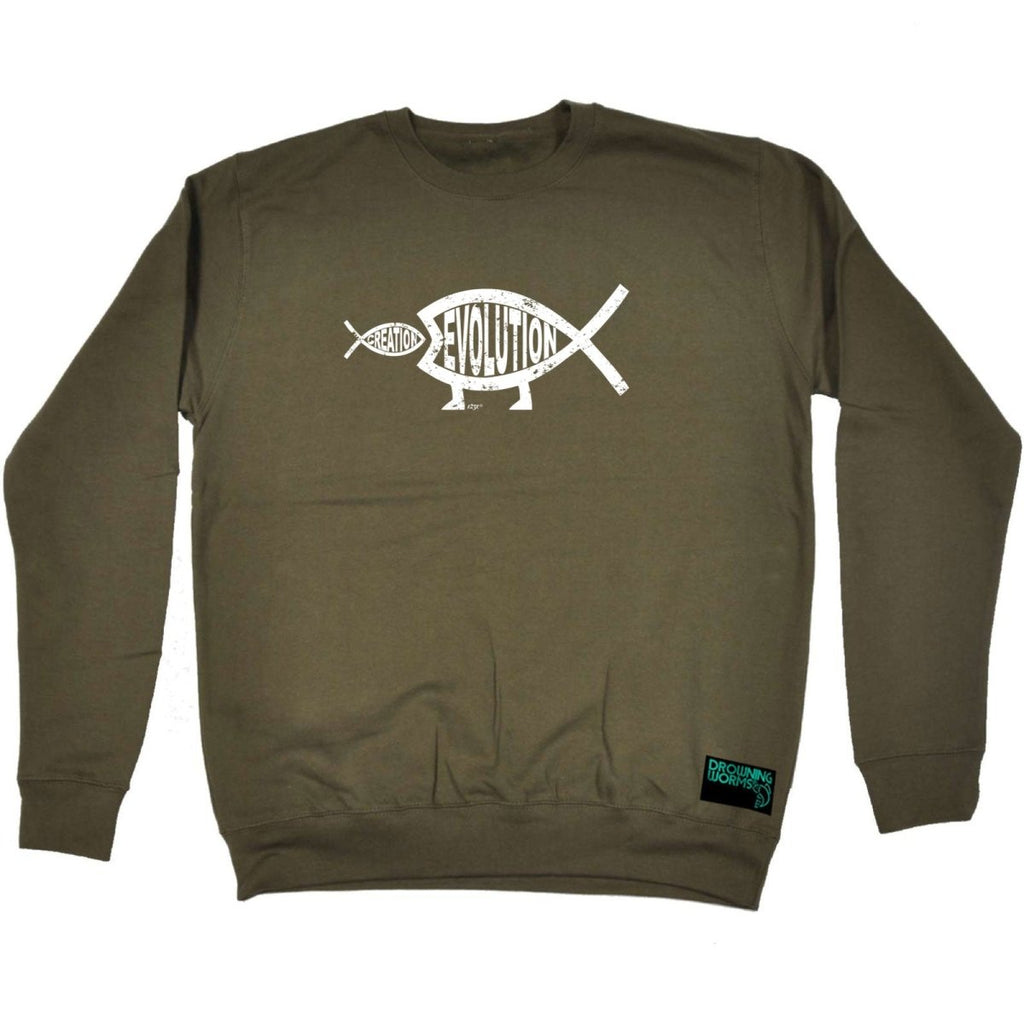 Creation Evolution Fish - Funny Novelty Sweatshirt - 123t Australia | Funny T-Shirts Mugs Novelty Gifts