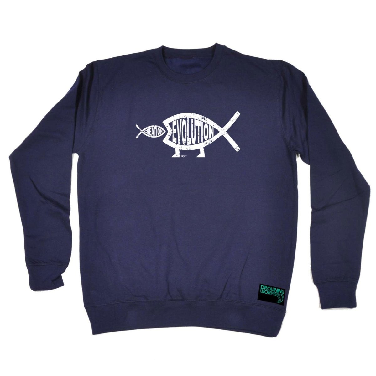 Creation Evolution Fish - Funny Novelty Sweatshirt - 123t Australia | Funny T-Shirts Mugs Novelty Gifts