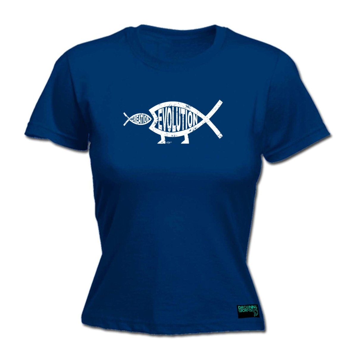 Creation Evolution Fish - Funny Novelty Womens T-Shirt T Shirt Tshirt - 123t Australia | Funny T-Shirts Mugs Novelty Gifts
