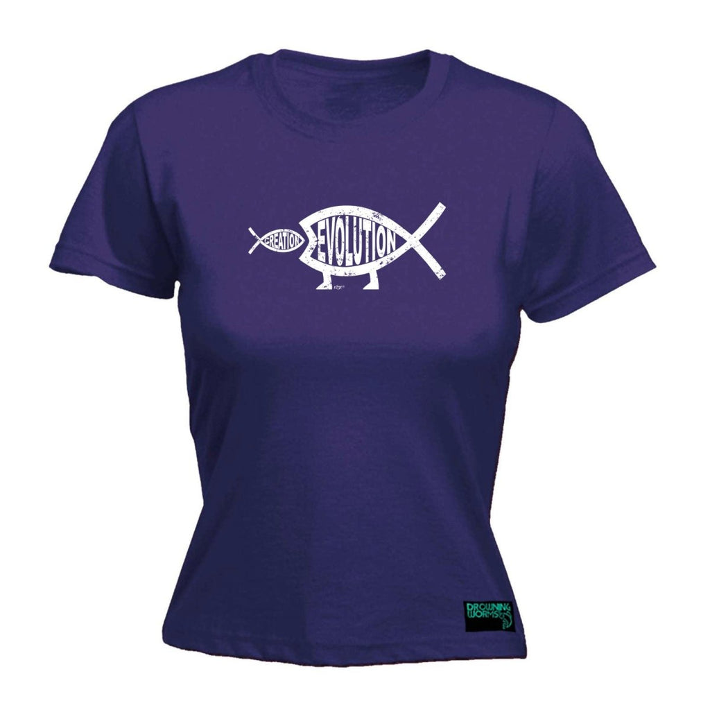 Creation Evolution Fish - Funny Novelty Womens T-Shirt T Shirt Tshirt - 123t Australia | Funny T-Shirts Mugs Novelty Gifts