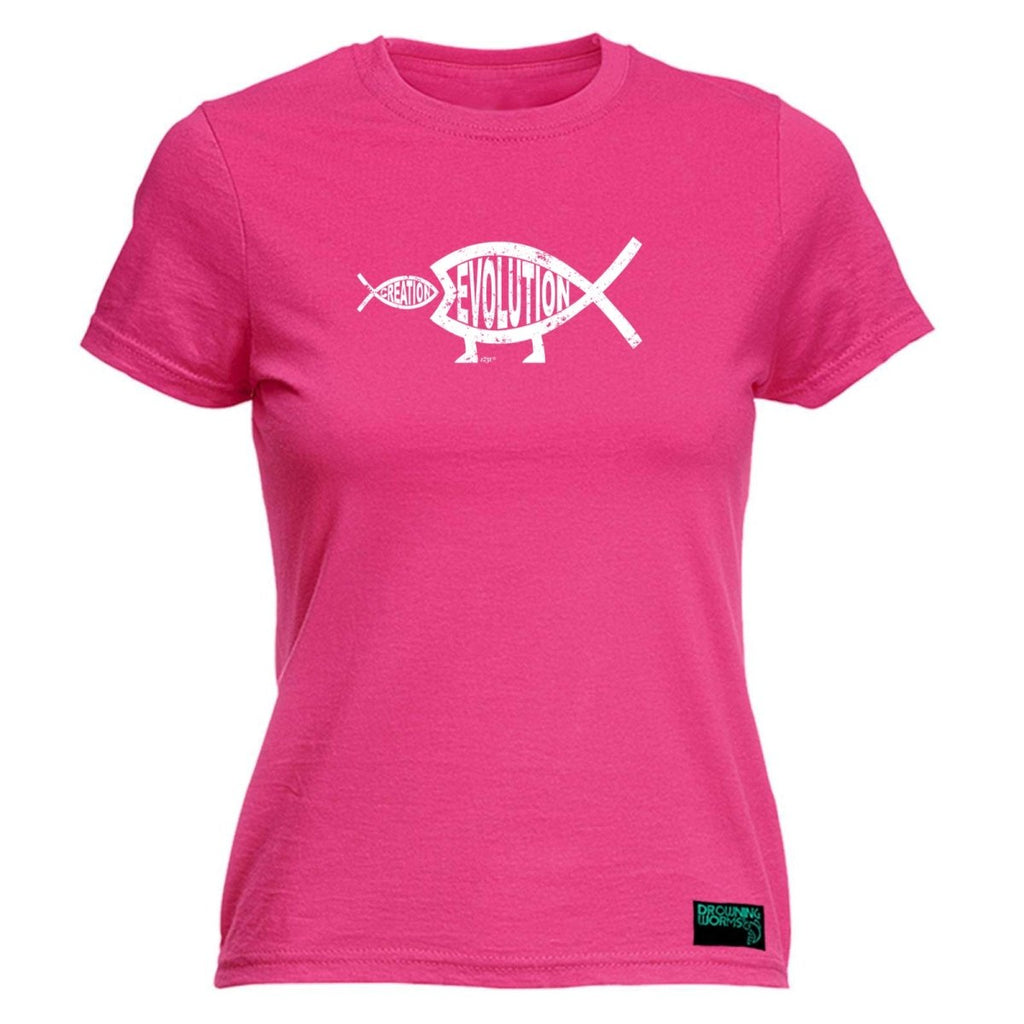 Creation Evolution Fish - Funny Novelty Womens T-Shirt T Shirt Tshirt - 123t Australia | Funny T-Shirts Mugs Novelty Gifts