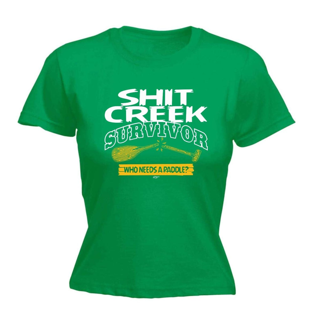 Creek Survivor Who Needs A Paddle - Funny Novelty Womens T-Shirt T Shirt Tshirt - 123t Australia | Funny T-Shirts Mugs Novelty Gifts