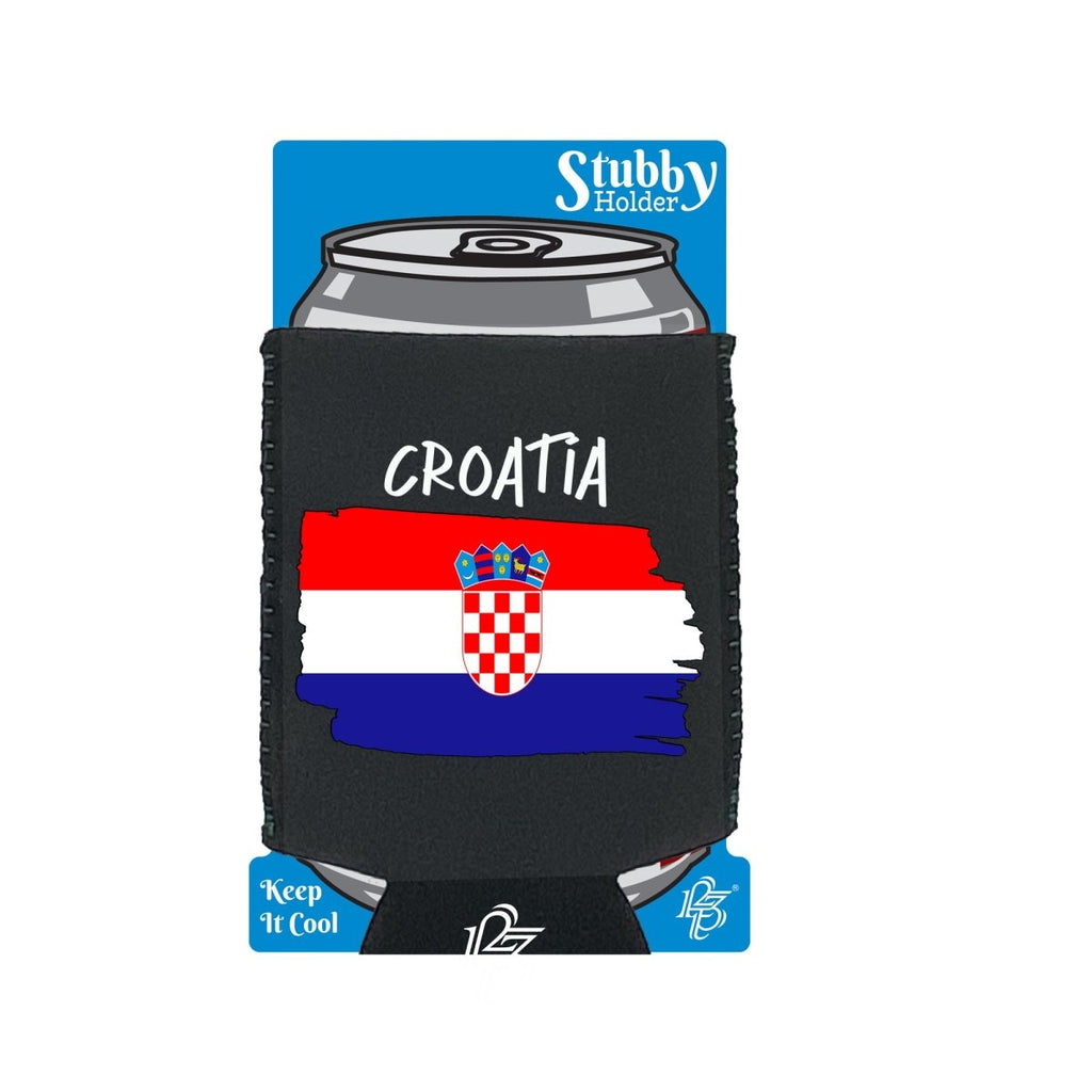 Croatia Country Flag Nationality - Stubby Holder With Base - 123t Australia | Funny T-Shirts Mugs Novelty Gifts