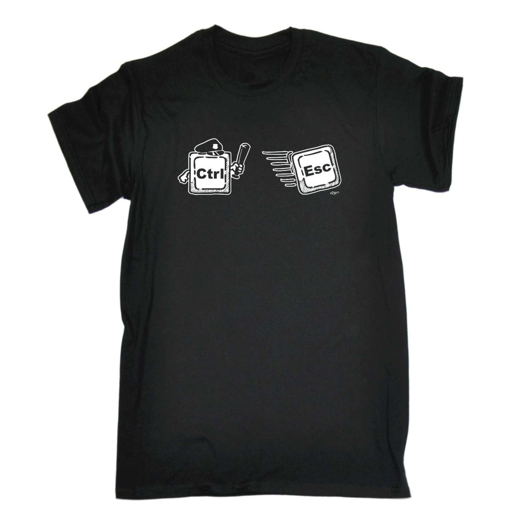 Ctrl Esc Keys Computer - Mens Funny Novelty T-Shirt Tshirts BLACK T Shirt - 123t Australia | Funny T-Shirts Mugs Novelty Gifts