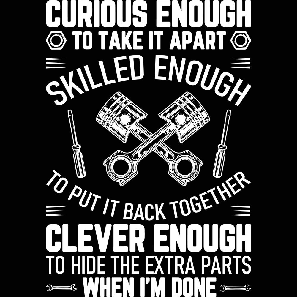 Curious Skilled And Clever Funny Car Auto Truck Mechanic - Mens Funny T-Shirt Tshirts - 123t Australia | Funny T-Shirts Mugs Novelty Gifts