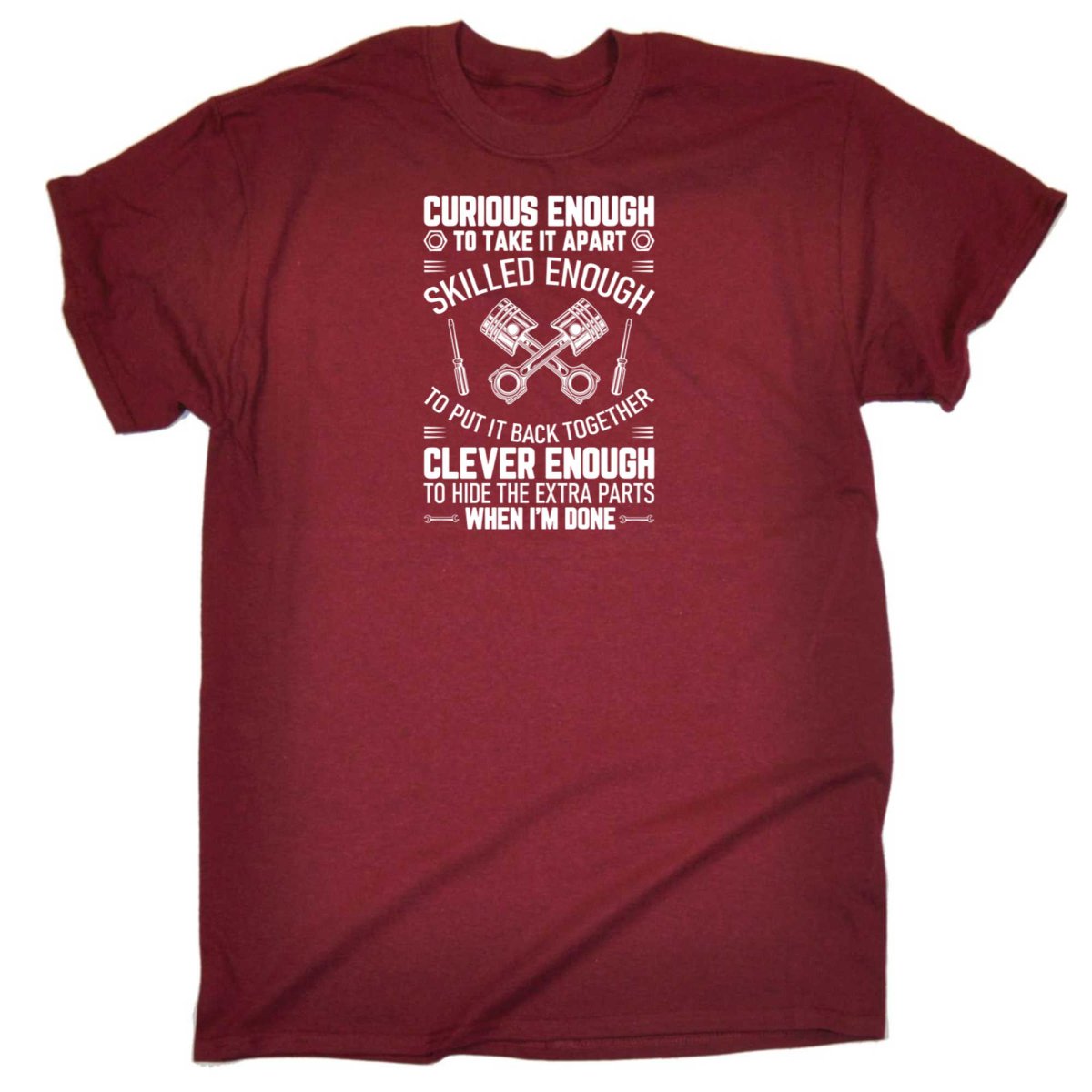 Curious Skilled And Clever Funny Car Auto Truck Mechanic - Mens Funny T-Shirt Tshirts - 123t Australia | Funny T-Shirts Mugs Novelty Gifts