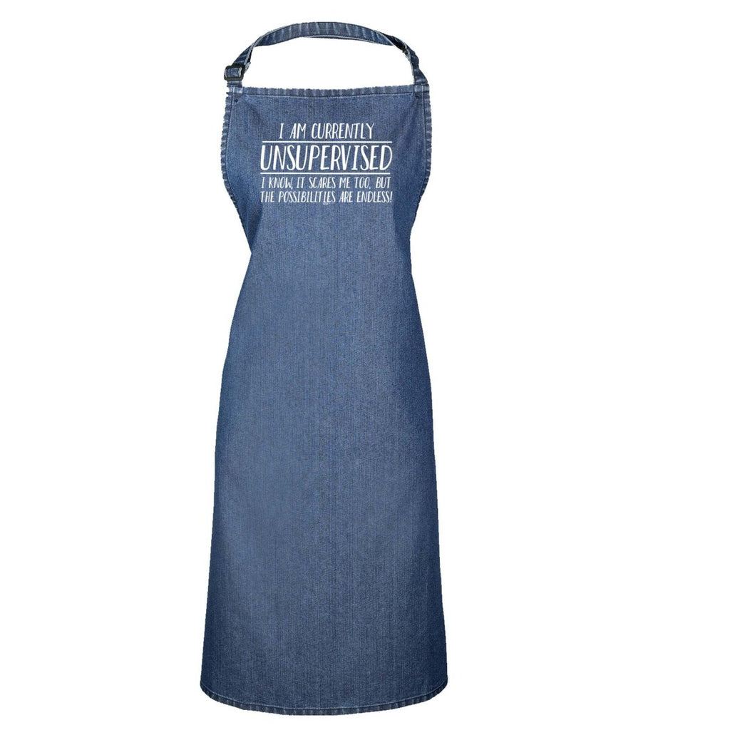 Currently Unsupervised Possisilities Endless - Funny Novelty Kitchen Adult Apron - 123t Australia | Funny T-Shirts Mugs Novelty Gifts