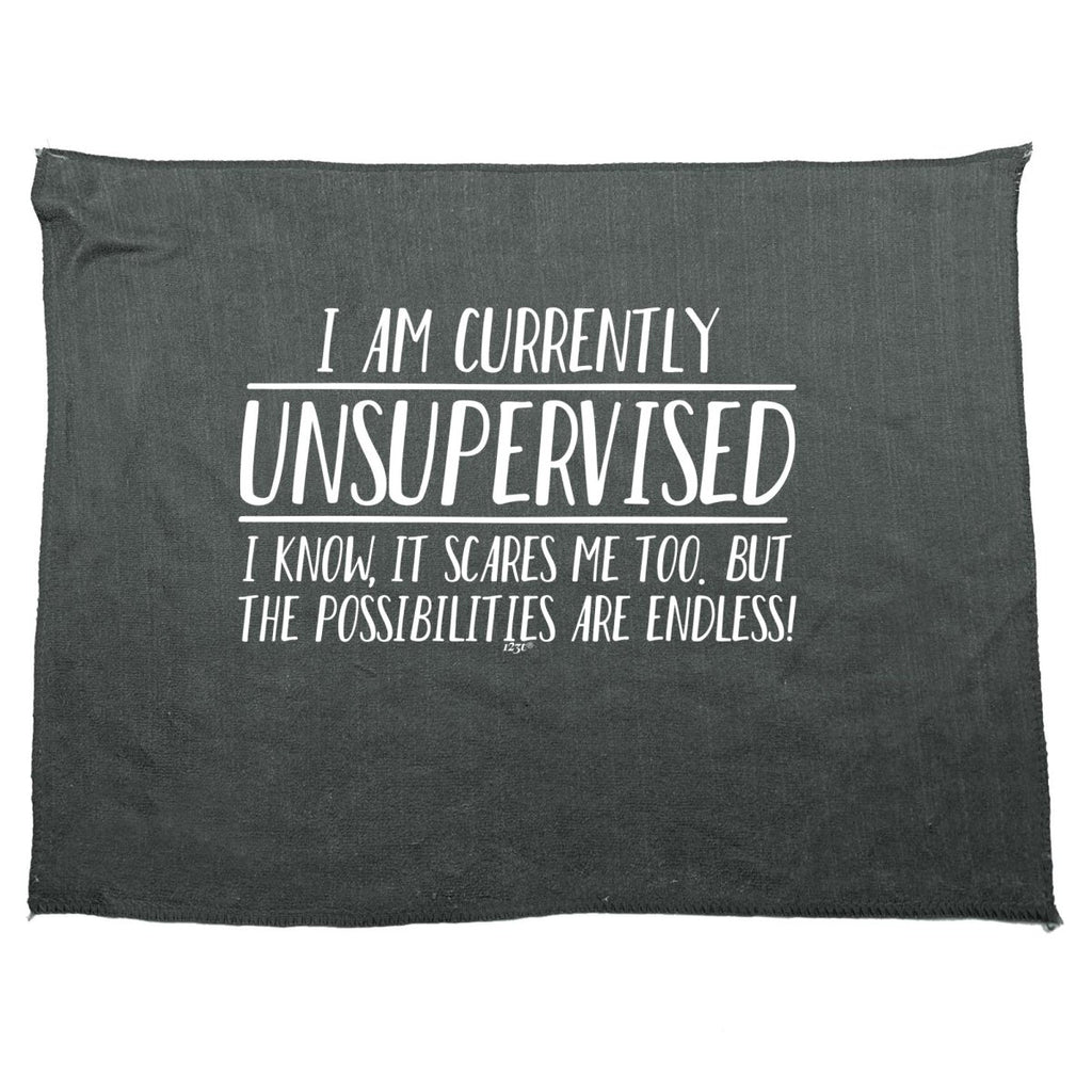 Currently Unsupervised Possisilities Endless - Funny Novelty Soft Sport Microfiber Towel - 123t Australia | Funny T-Shirts Mugs Novelty Gifts