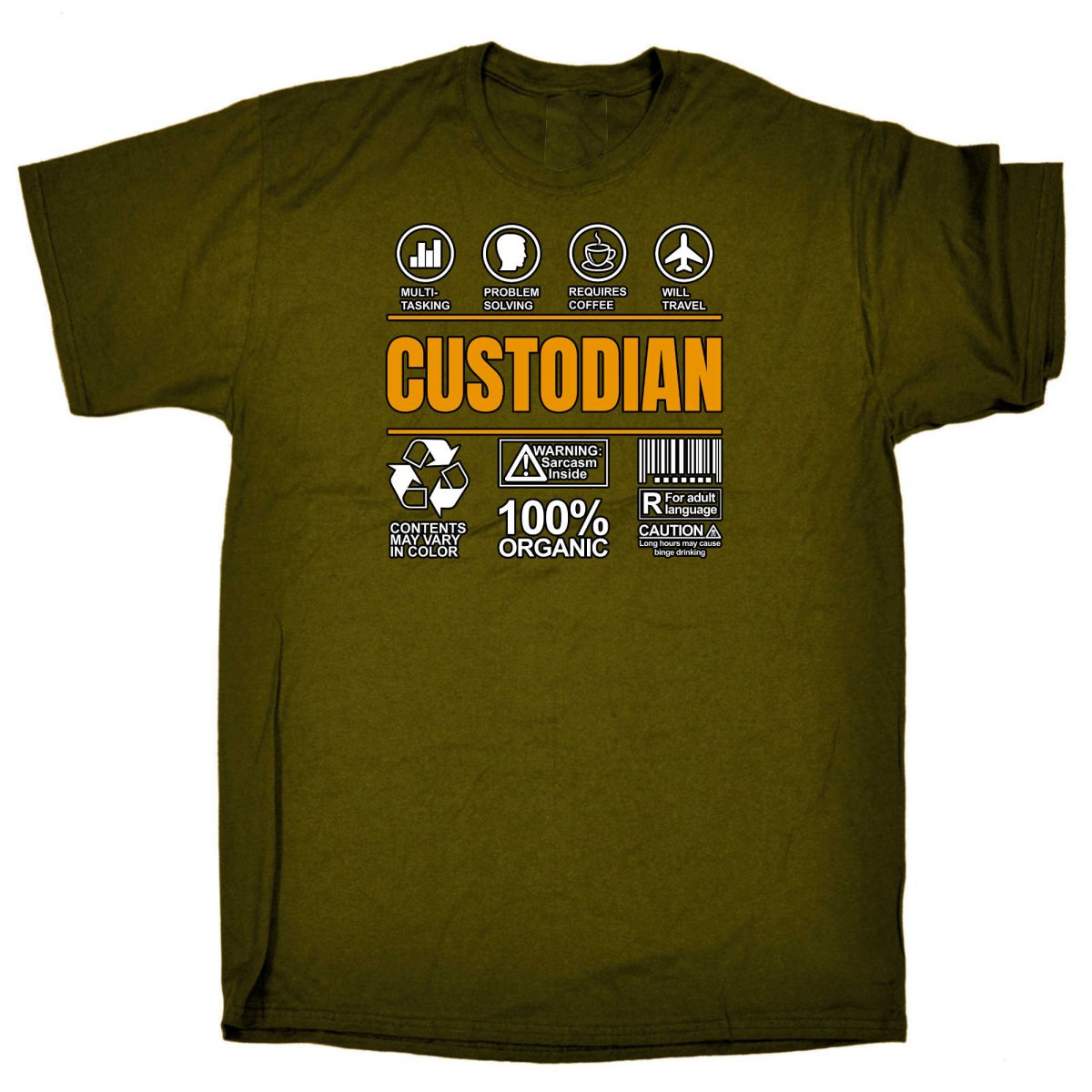 Custodian Sarcastic Humour - Mens Funny T-Shirt Tshirts - 123t Australia | Funny T-Shirts Mugs Novelty Gifts