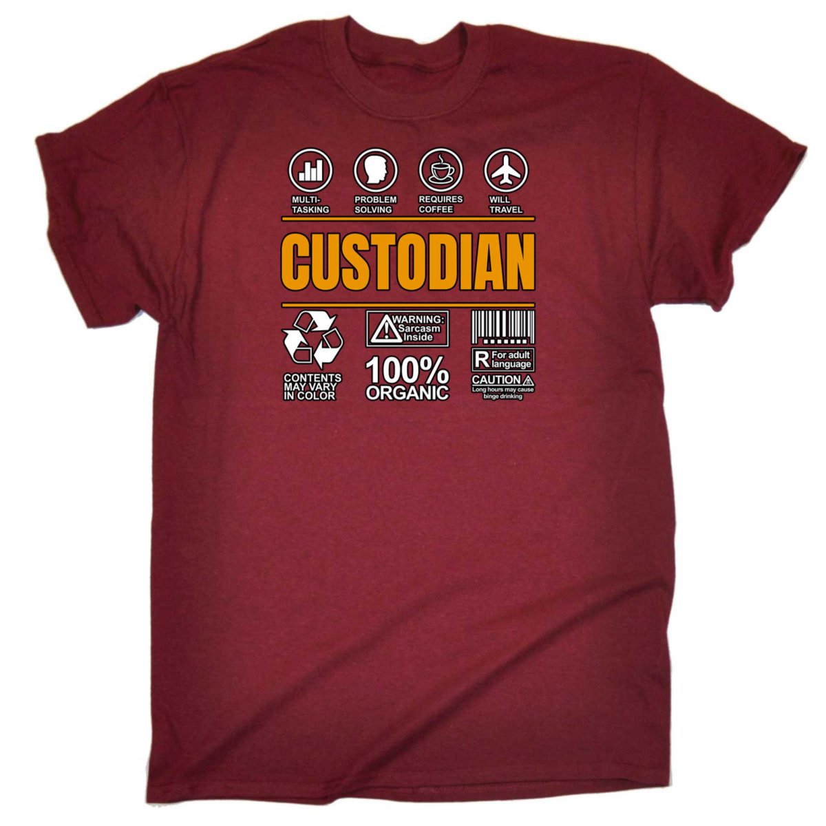 Custodian Sarcastic Humour - Mens Funny T-Shirt Tshirts - 123t Australia | Funny T-Shirts Mugs Novelty Gifts