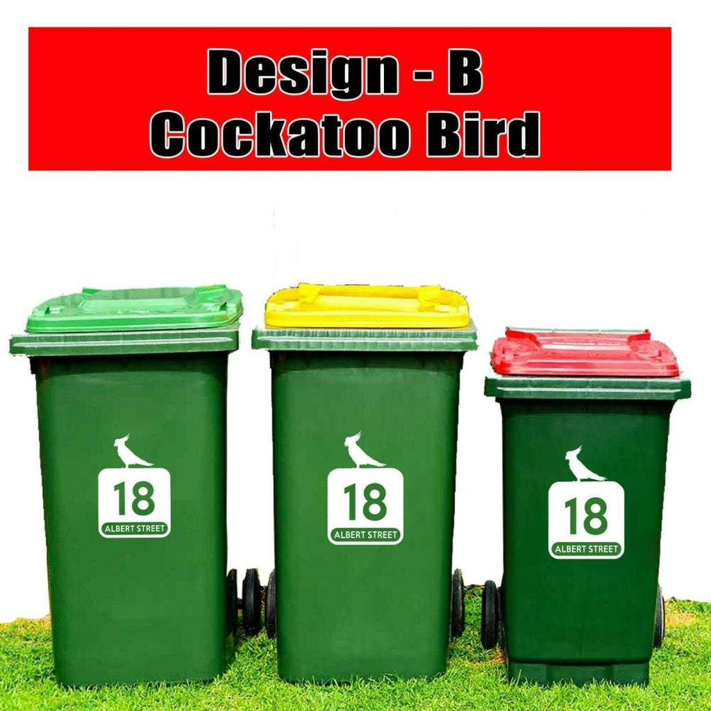 Custom Bin Stickers Number Street Name Decal Wheelie Large Rubbish House Sticker - 123t Australia | Funny T-Shirts Mugs Novelty Gifts