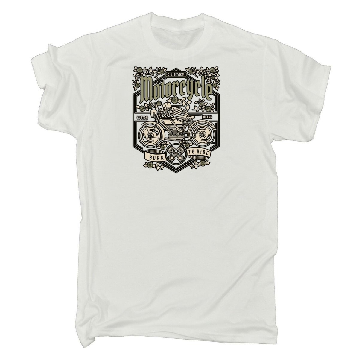 Custom Skull Motorcycle Motorbike - Mens Funny T-Shirt Tshirts - 123t Australia | Funny T-Shirts Mugs Novelty Gifts