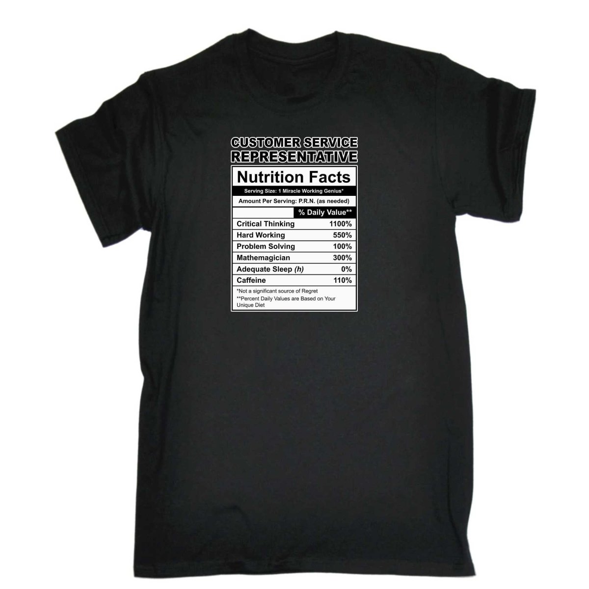 Customer Service Representative Nutrition Facts - Mens Funny T-Shirt Tshirts - 123t Australia | Funny T-Shirts Mugs Novelty Gifts