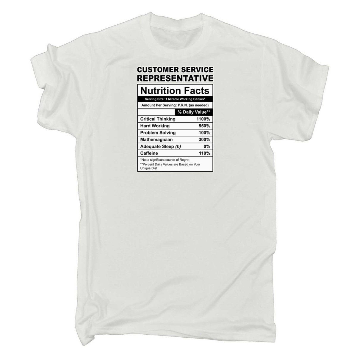 Customer Service Representative Nutrition Facts - Mens Funny T-Shirt Tshirts - 123t Australia | Funny T-Shirts Mugs Novelty Gifts