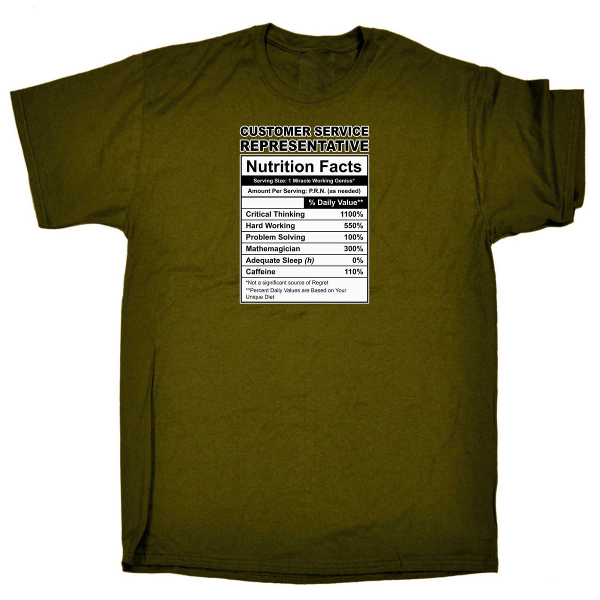 Customer Service Representative Nutrition Facts - Mens Funny T-Shirt Tshirts - 123t Australia | Funny T-Shirts Mugs Novelty Gifts