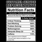 Customer Service Representative Nutrition Facts - Mens Funny T-Shirt Tshirts - 123t Australia | Funny T-Shirts Mugs Novelty Gifts