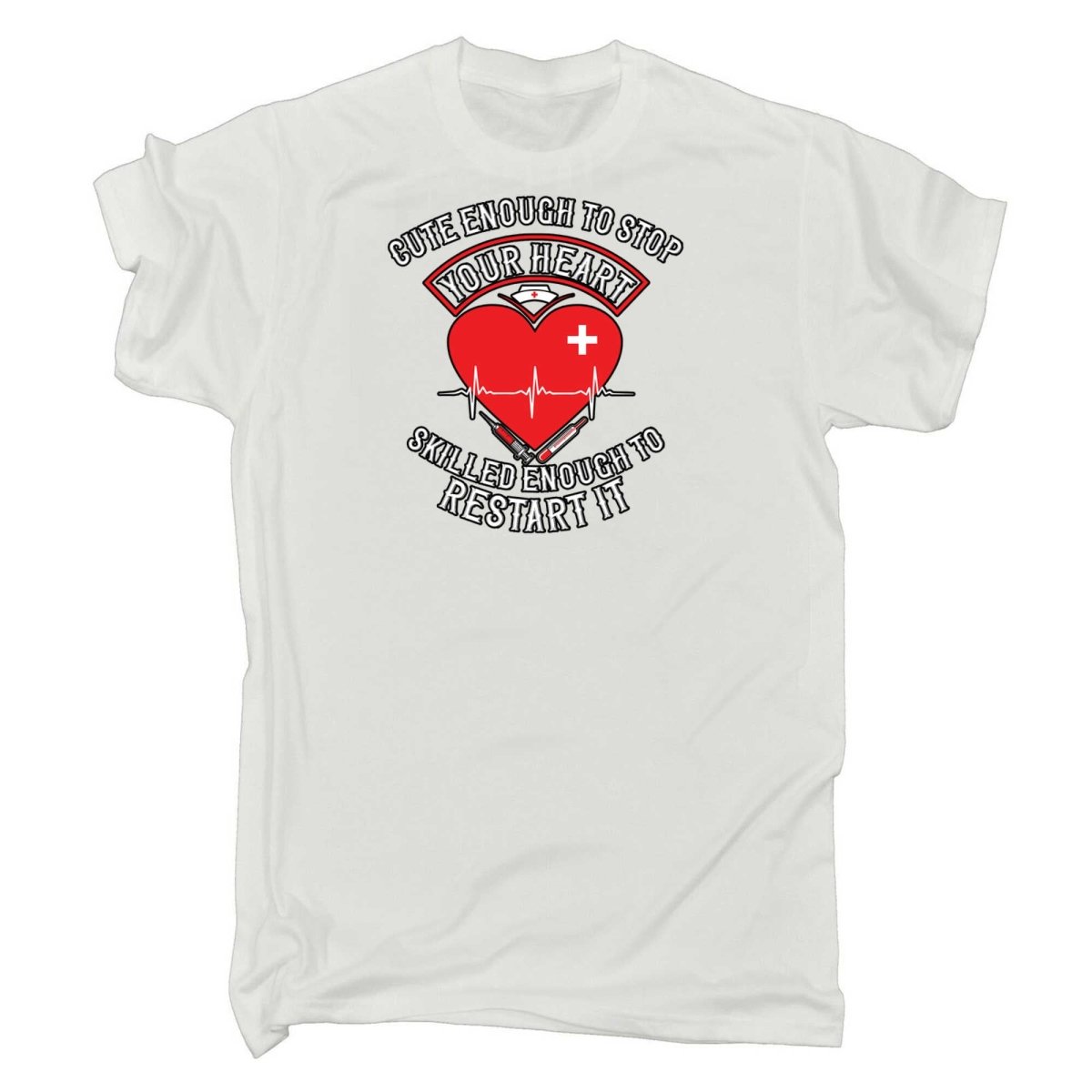 Cute Enough To Stop Your Heart V2 - Mens Funny T-Shirt Tshirts - 123t Australia | Funny T-Shirts Mugs Novelty Gifts