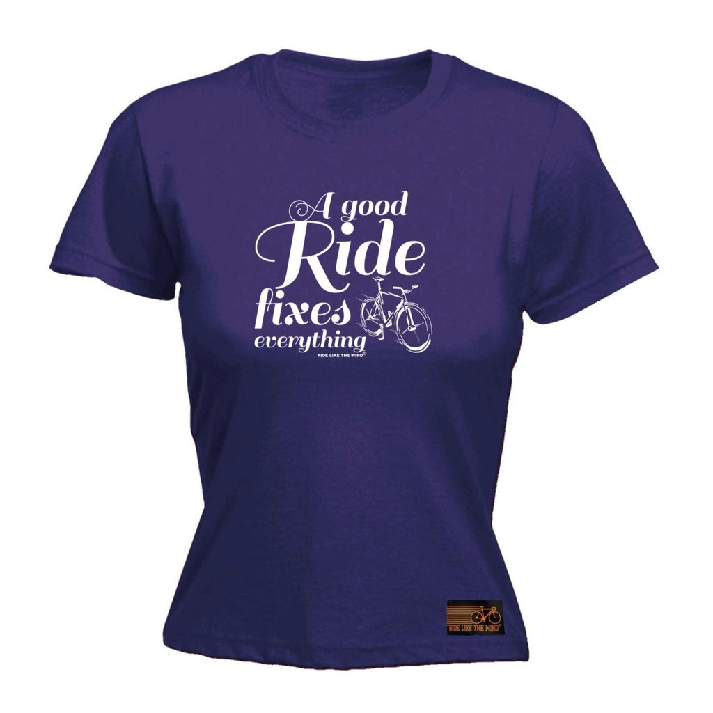 Cycling Rltw A Good Ride Fixes Everything - Funny Novelty Womens T-Shirt T Shirt Tshirt - 123t Australia | Funny T-Shirts Mugs Novelty Gifts