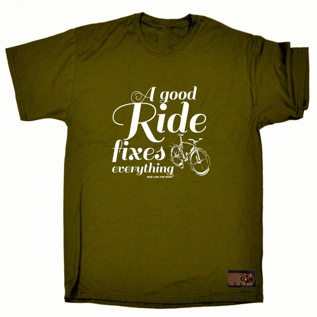 Cycling Rltw A Good Ride Fixes Everything - Mens Funny Novelty T-Shirt TShirt / T Shirt - 123t Australia | Funny T-Shirts Mugs Novelty Gifts