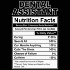 Dental Assistant Nutrition Facts - Mens 123t Funny T-Shirt Tshirts