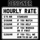Designer Hourly Rate - Mens 123t Funny T-Shirt Tshirts