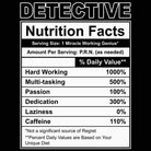 Detective Nutrition Facts - Mens 123t Funny T-Shirt Tshirts