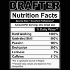 Drafter Nutrition Facts - Mens 123t Funny T-Shirt Tshirts