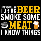 Drink Beer Smoke Meet Know Things Bbq - Mens 123t Funny T-Shirt Tshirts