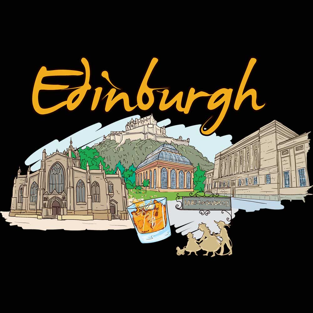 Edinburgh Scotland Country Flag Destination - Mens 123t Funny T-Shirt Tshirts