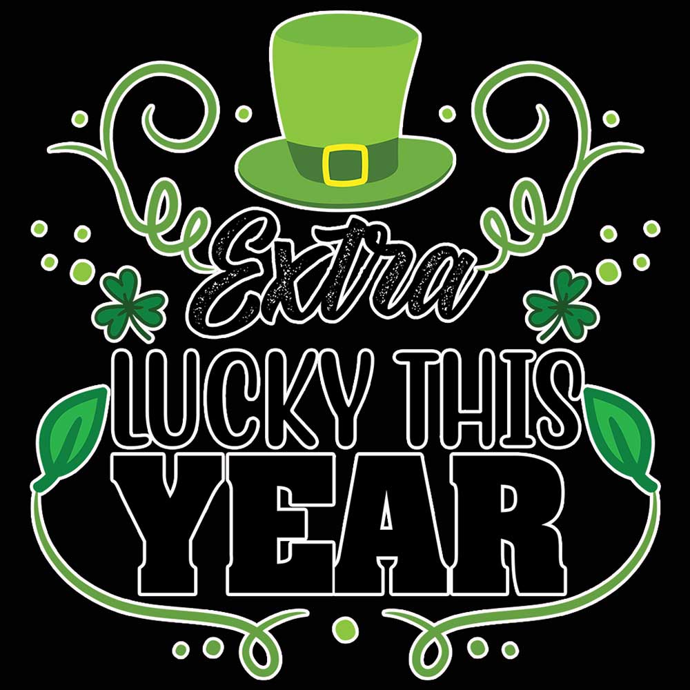 Extra Lucky This Year Irish St Patricks Day Ireland - Mens 123t Funny T-Shirt Tshirts