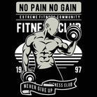 Fitness Club No Pain No Gain Gym Bodybuilding - Mens 123t Funny T-Shirt Tshirts