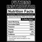 Fitness Instructor Nutrition Facts - Mens 123t Funny T-Shirt Tshirts