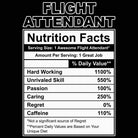 Flight Attendant Nutrition Facts - Mens 123t Funny T-Shirt Tshirts