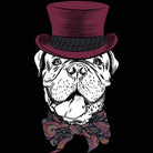 French Mastiff Dog Cartoon Hipster Top Hat - Mens 123t Funny T-Shirt Tshirts