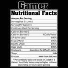Gamer Nutritional Facts - Mens 123t Funny T-Shirt Tshirts