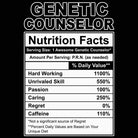 Genetic Counselor Nutrition Facts - Mens 123t Funny T-Shirt Tshirts