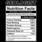 Geologist Nutrition Facts - Mens 123t Funny T-Shirt Tshirts