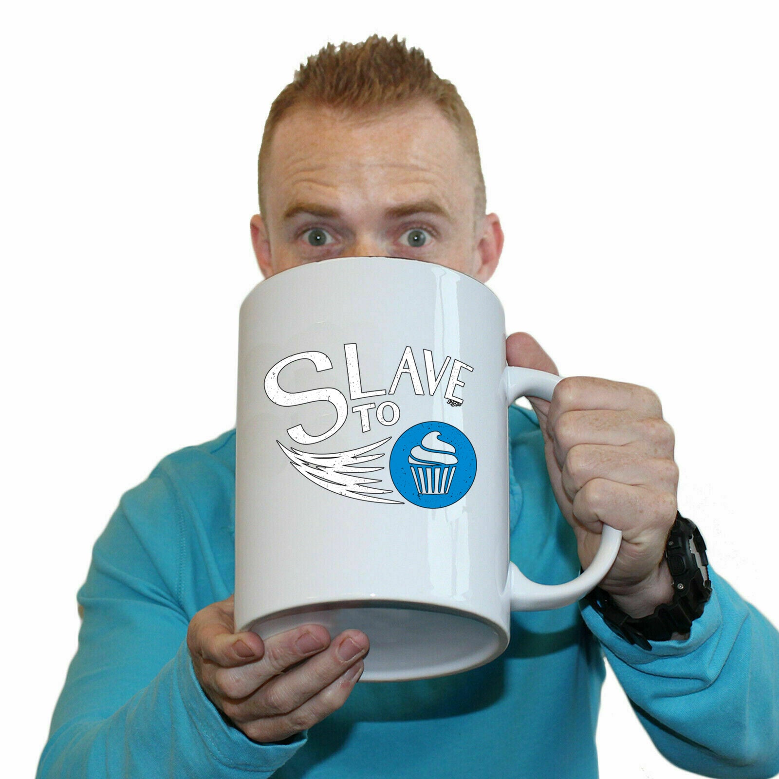 Slave To Cupcakes - Funny Giant 2 Litre Mug