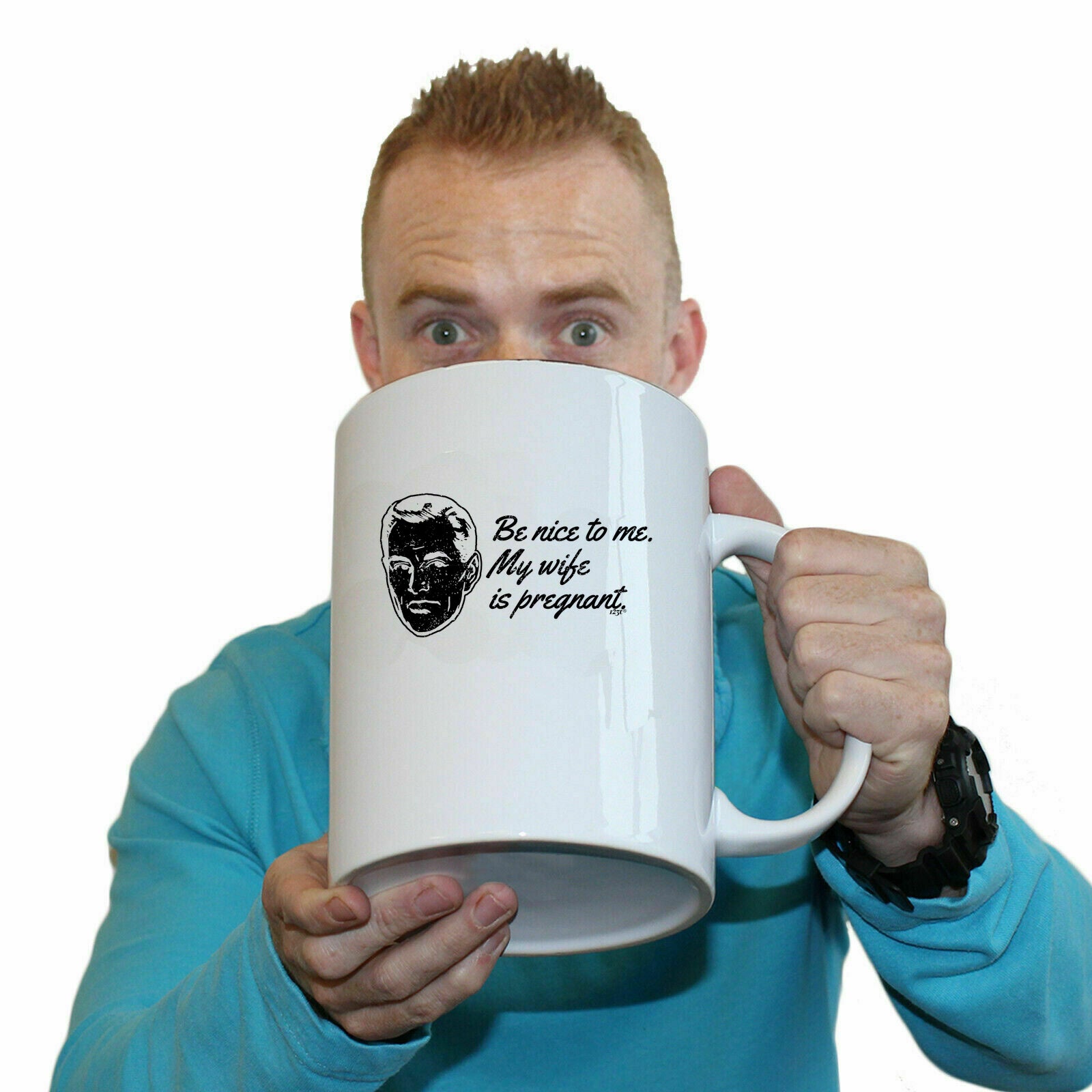 Be Nice To Me My Wife Is Pregnant - Funny Giant 2 Litre Mug Cup