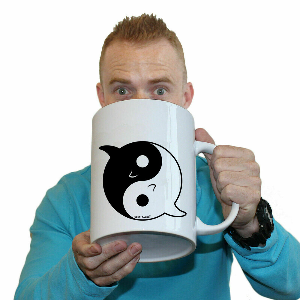 Ow Dolphin Yin Yang - Funny Giant 2 Litre Mug