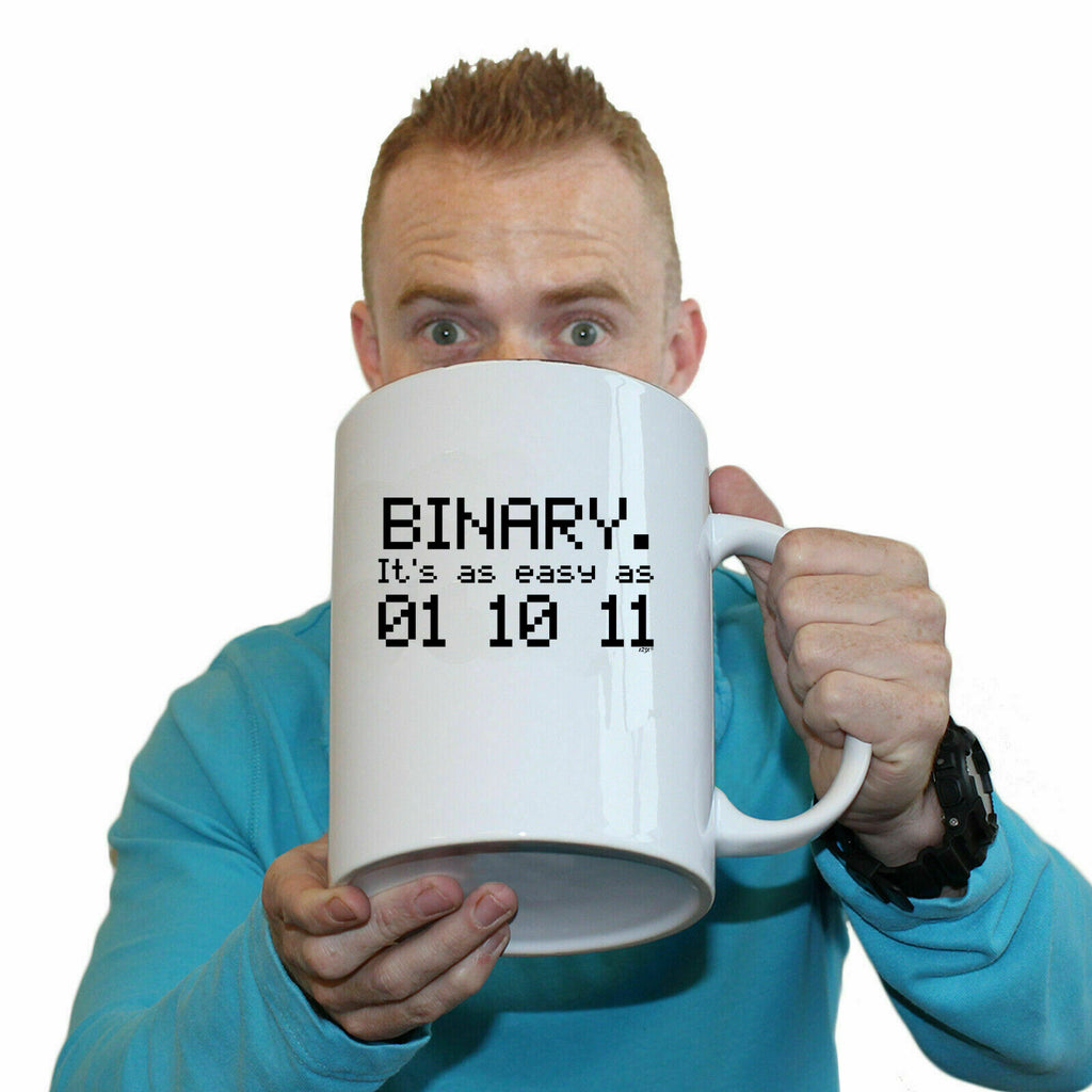 Binary Its As Easy As 01 10 11 - Funny Giant 2 Litre Mug Cup