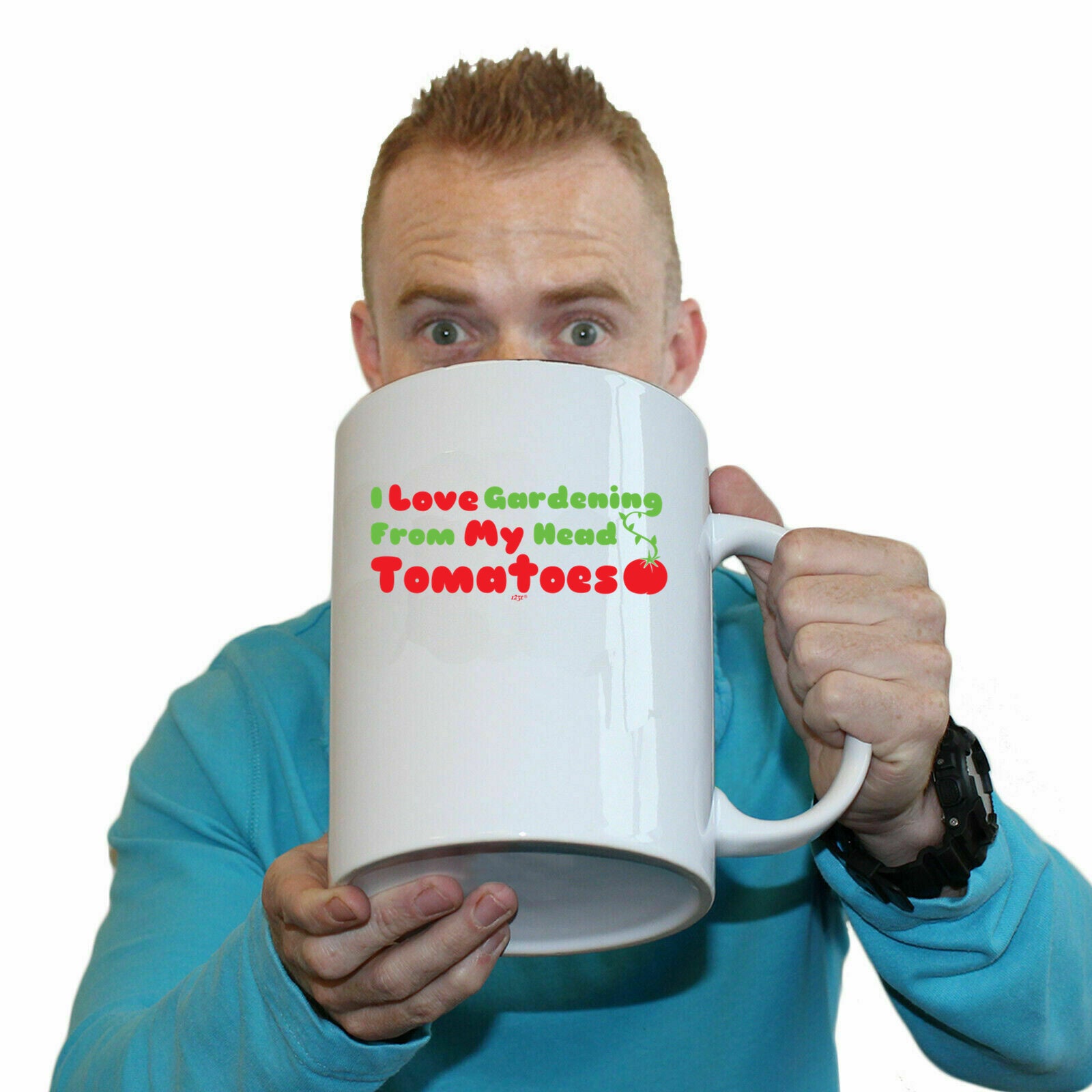 Love Gardening From My Head Tomatoes - Funny Giant 2 Litre Mug