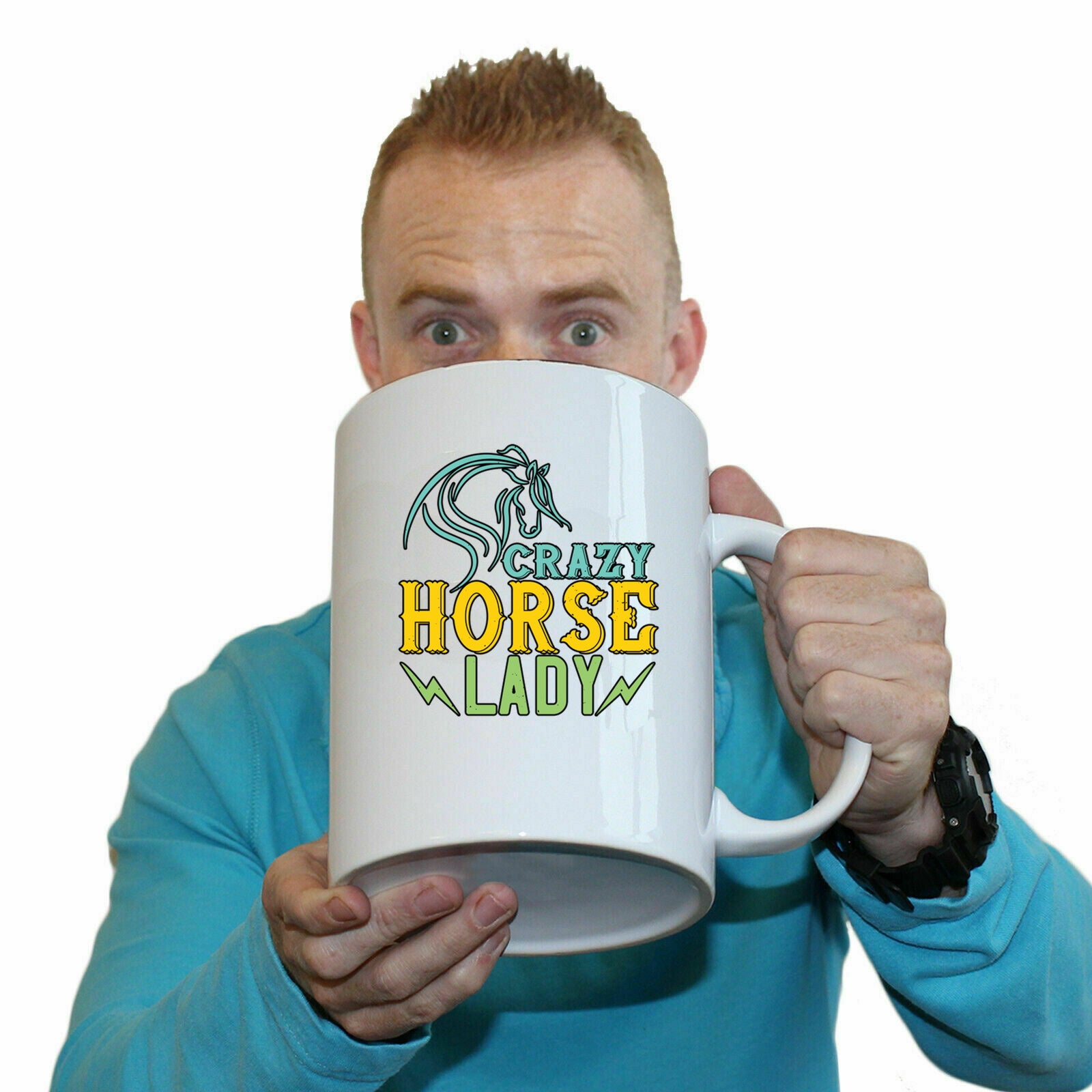 Crazy Horse Lady - Funny Giant 2 Litre Mug