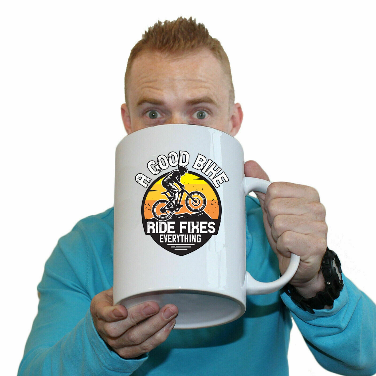 Dirt Bike A Good Bike Ride Fixes Everything - Funny Giant 2 Litre Mug