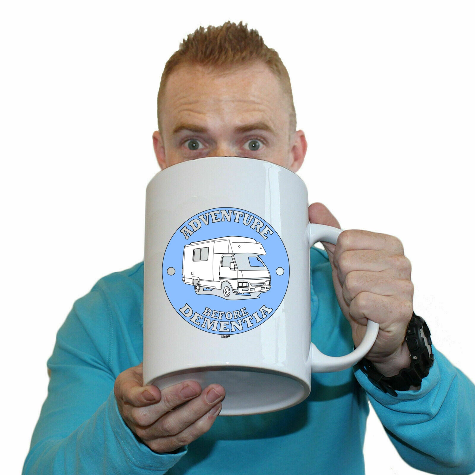 Camper Adventure Before - Funny Giant 2 Litre Mug Cup