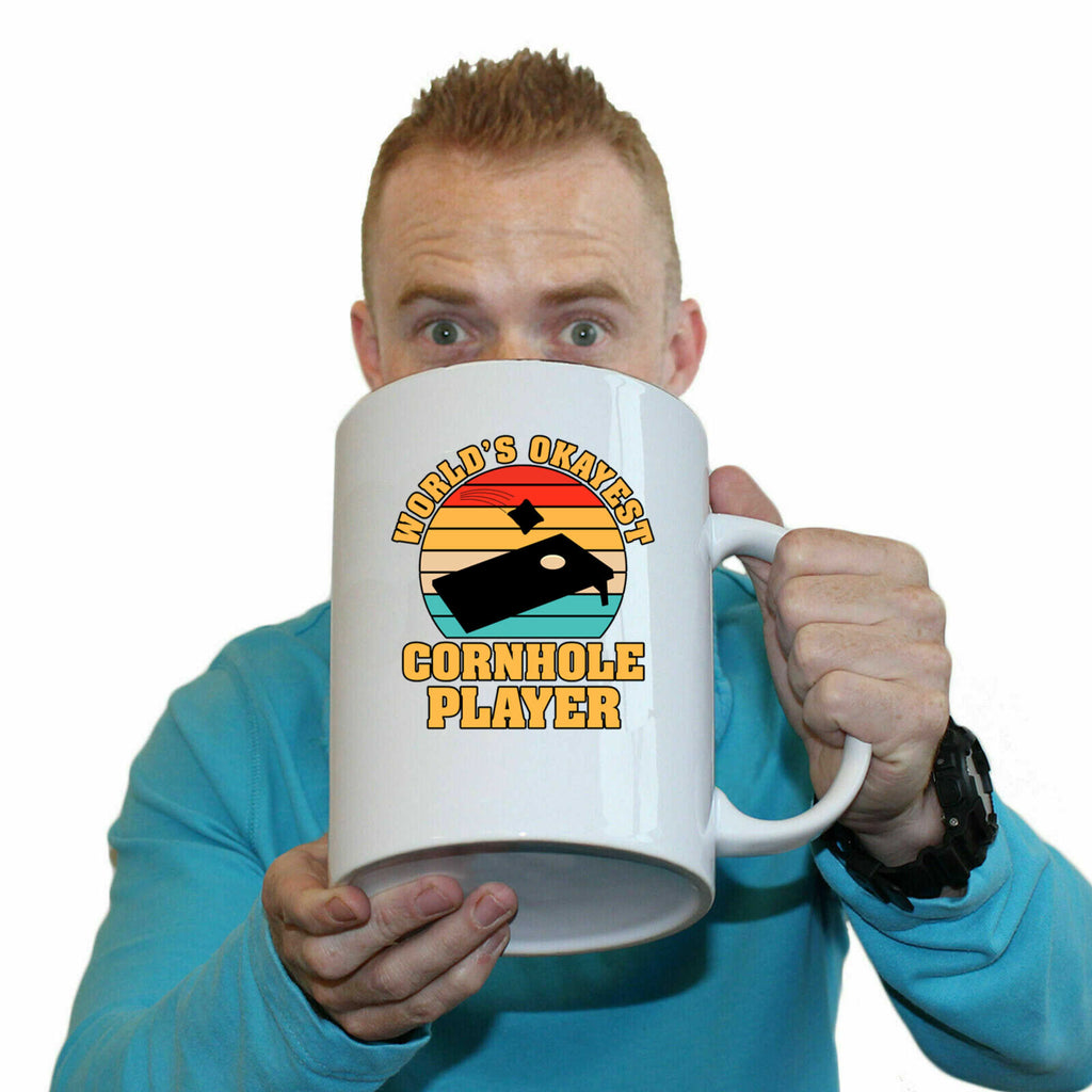 Worlds Okayest Cornhole Player - Funny Giant 2 Litre Mug