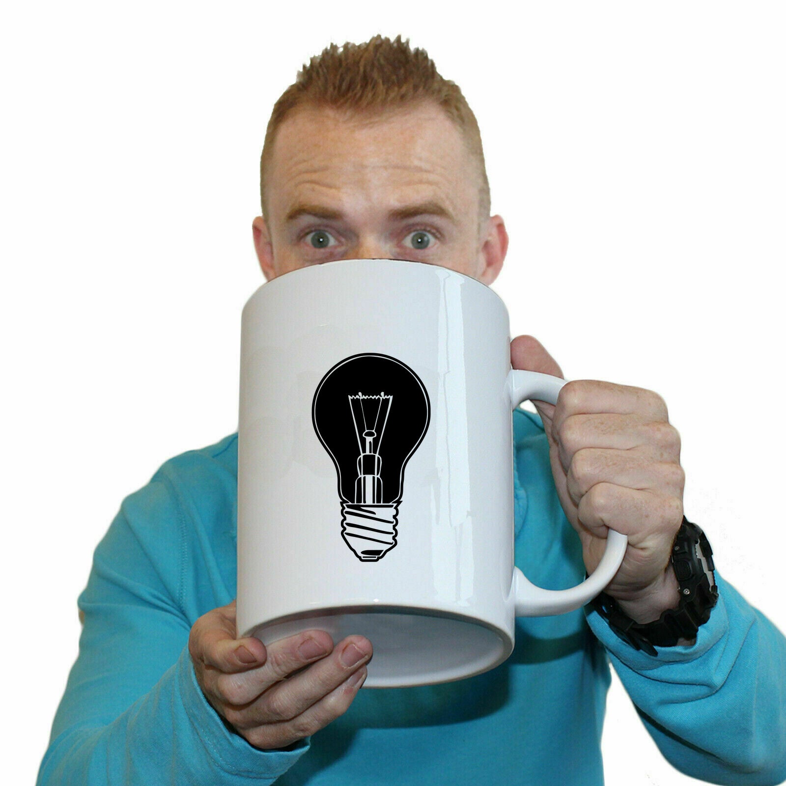 Light Bulb White - Funny Giant 2 Litre Mug