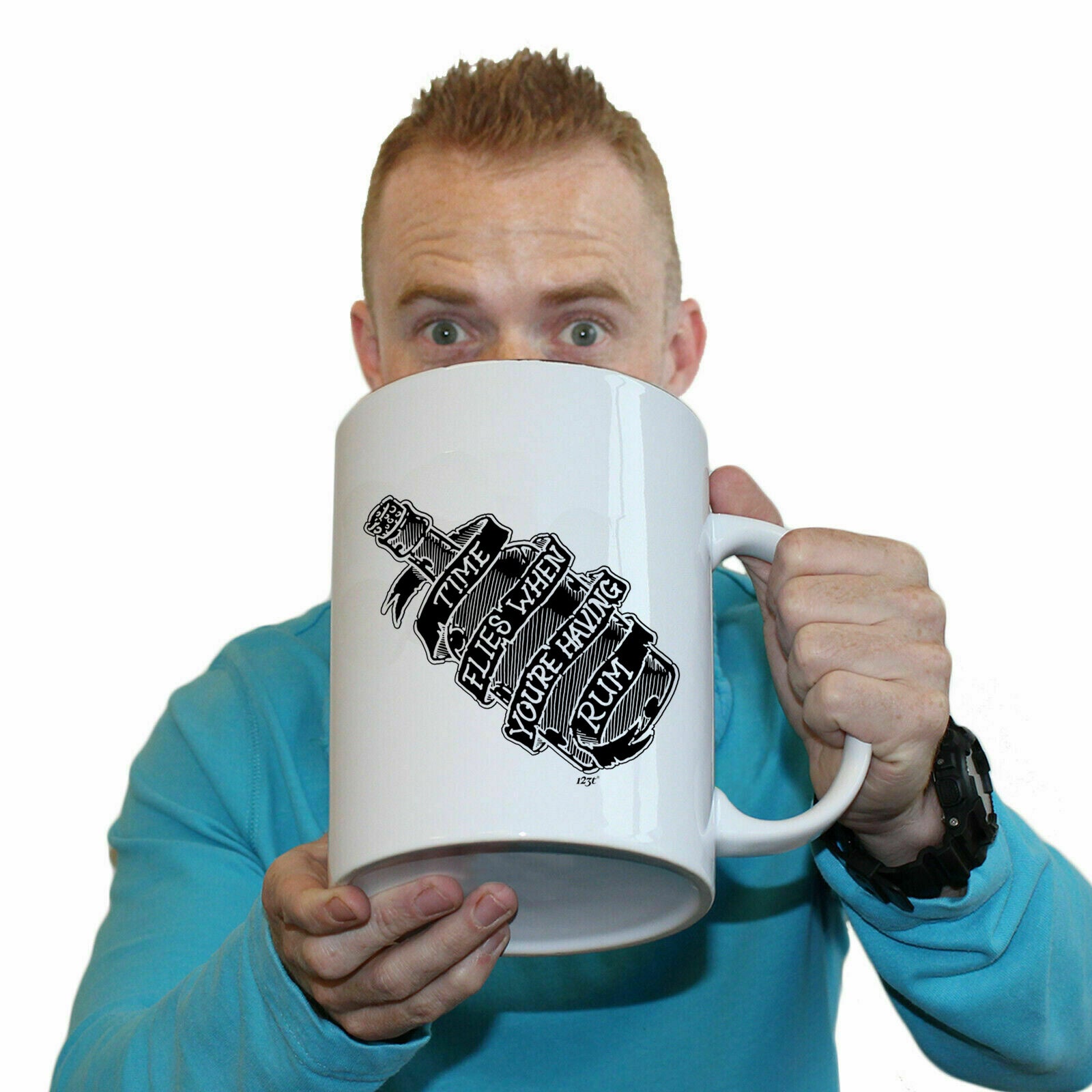 Time Flies When Your Having Rum - Funny Giant 2 Litre Mug