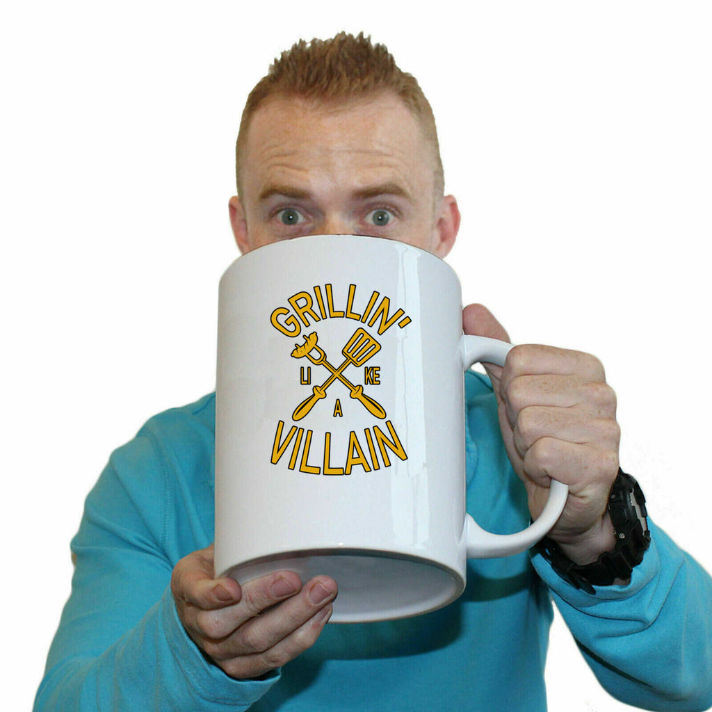 Grillin Like A Villain Funny Cookout Bbq Grill - Funny Giant 2 Litre Mug