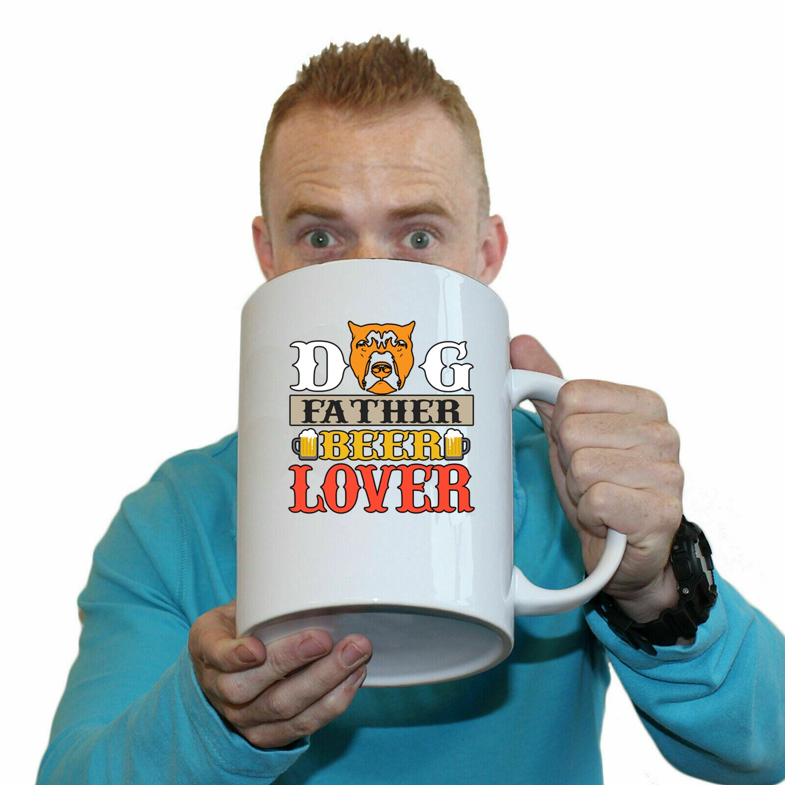 Dog Father Beer Lover - Funny Giant 2 Litre Mug